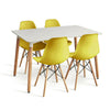 Dining Table and Chairs 4 6 Set Wooden legs Retro dining Room Chair Grey Kitchen