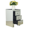 Mirrored Glass Furniture Bedside Table Cabinet 3 Drawers Bedroom NightStand uk