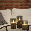 3pcs Authentic Flame Battery Flickering LED Candle Lights Glass Jar Wax | Indoor
