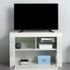 Modern White TV Unit Cabinet Stand High Gloss Doors Matt Body RGB LED Lights