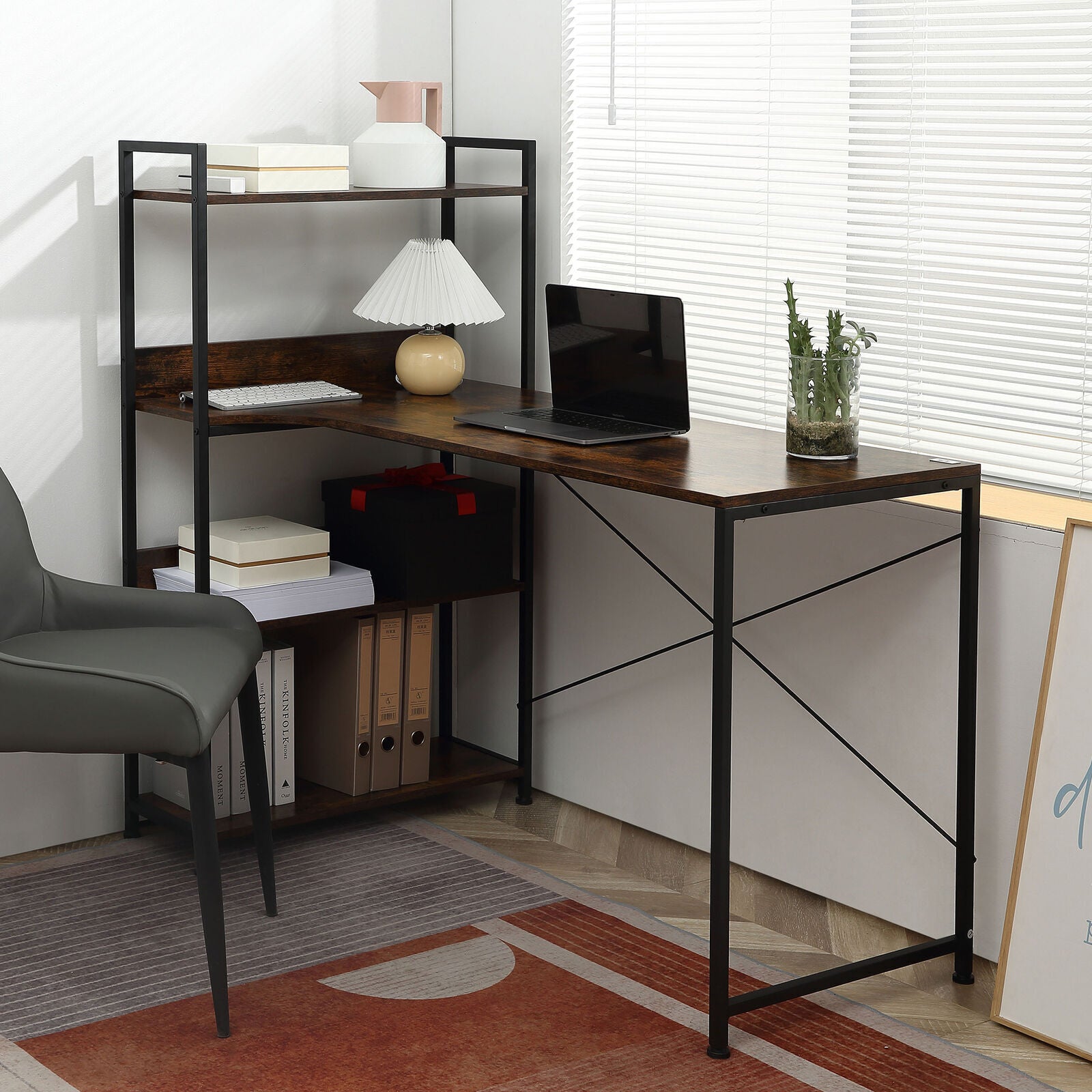 Storage shelves for deals desks