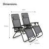 Sun Lounger Set of 2 Premium Garden Chairs Deck Chair for Conservatory - VonHaus