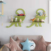 Kinderregal Bücherregal für Kinder Wandregal Hängeregal Dinosaurier Ablage Holz