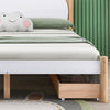Wooden Bed Frame Storage Drawers 4ft6 Double Size Kids Bed with Cloud Headboard