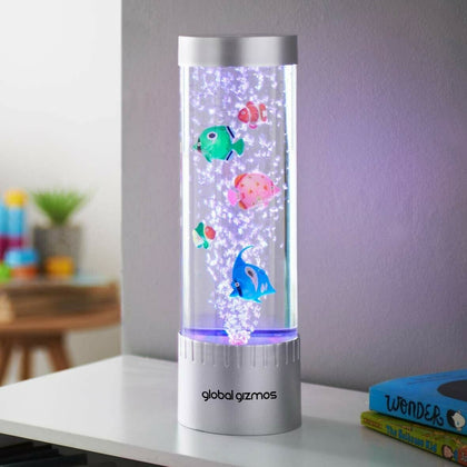 Calming Autism Sensory LED Toy Realistic Mini Fish Tank column aquarium ADHD