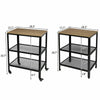 3-Tier Kitchen Trolley Microwave Cart Stand Shelves Storage Wooden Utensils Rack