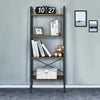 4 Tier Ladder Shelf Storage Rack Bookshelf Bookcase Metal Frame Display Stand