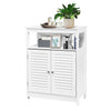 Bathroom Floor Cabinet Floor Standing Storage Cupboard w/2 Shutter Door Wooden