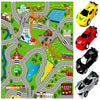 Rexco Giant Kids Playmat Rail Road Carpet Rug Play Mat With Toy Pull Back Cars