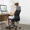 Office Desk Chair Home Computer Chair Leather with Wheels and Back Support Grey