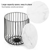 Retro Metal Wire Round Wood Storage Coffee Side Table Basket Home Furniture