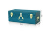 Beautify Storage Trunk Teal Metal Gold Hardware Stackable Vintage Lockable Chest