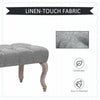 Tufted Upholstered Accent Bench Window Seat Fabric Ottoman Bed End Stool