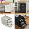 White/Black 3 Drawers Mobile File Cabinet Side End Table Storage Cabinet Office