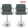 2 × Bar Stools Leather Chair Breakfast Chairs Swivel Gas Lift Kitchen Cushioned