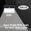 2xSolar Powered Garden Wall Light 206LED PIR Motion Sensor Security Lamp Outdoor