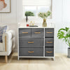 Non-woven Fabric Bedside Cabinet 7 Drawers Side Table Standing Storage Unit Whit