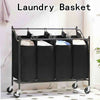 4 Bag Laundry Sorter Cart Hamper Basket Rolling Clothes Bin Trolley on Wheels
