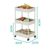 White/Black Slim Carts Kitchen Bathroom Thin Storage Trolley Cart Rack 3-5 Tiers