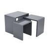Nest of Tables Set of 3 Nesting Tables High Gloss Coffee Table MDF Wood End Side