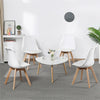 4pcs Dining Chairs Soft Padded Seat w/Beech Wooden Legs Home/Kitchen/Cafe White (White)