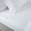 100% EGYPTIAN COTTON SATEEN 300TC WHITE SATIN STRIPE FITTED SHEET HOTEL QUALITY