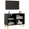 TV Cabinet with Wood Legs Black 69.5x30x50 cm Living Room Hot Sale