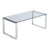 Modern Grey Glass Lounge Living Room Coffee Table Metal Chrome Legs Home Office