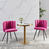 Modern Home Dining Chairs Soft Velvet Petal Backrest Dresser Chair Grey / Pink