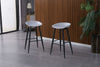 2x Light Grey Barstools Plastic Seat and Black Metal Legs Home Kitchen Bar