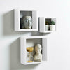 Matt White Set of 3 Floating Cube Shelves Wall Mounted Home Decor Display Units