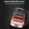 1.8L Electric Kettle Glass Temperature Control 7 Colors Change LED Fast Boiling