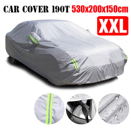 XXL Waterproof Car Cover for Sedan Protector UV Resistant Snow Dust Outdoor