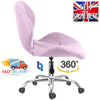 Fabric Cushioned Computer PC Desk Office 360° Swivel Chair Chrome Legs Adjustabl