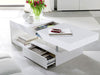 Modern White Gloss Extending Storage Coffee Table With Drawer FREE DELIVERY
