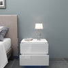LED Bedside Table High Gloss Nightstand RGB Lights with 2 Drawer Storage Cabinet