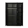 3 Door triple Wardrobe Matt Black - Bedroom Furniture Storage Cupboard