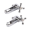 2X Basin Sink Taps Ceramic Lever Traditional Bath Twin Hot &Cold Tap Pair chrome