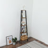 5 TIER CORNER WOODEN FREESTANDING LADDER SHELF UNIT HOME DISPLAY BOOKCASE OFFICE