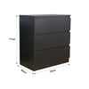 Modern Chest of Drawers Bedside Table Cabinet 3 Drawers Bedroom Furniture Black