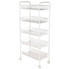 5 Tiers Metal Kitchen Trolley Cart Salon Beauty SPA Storage Shelf Rolling Wheels
