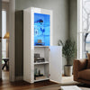 High Gloss White Display Cabinet Sideboard Cupboard Storage Door with LED Lights