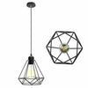 Industrial Geometric Ceiling Pendant Light Easy Fit Metal Cage Pendant Fixture