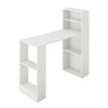 White Office Computer Desk with 4 Tier Shelves PC Laptop Study Table Workstation