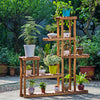 5 Tier Wooden Plant Flower Pot Display Stand Shelf Storage Rack Outdoor / Indoor