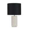 Modern Cement Effect Living Room Lounge Table Lamp Fabric Drum Shade + LED Bulb