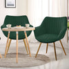 2pcs Velvet Dining Chairs Accent Upholstered Seat Tulip Back Kitchen Furniture