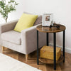 HOOBRO Round Side Table End Table Bedside Table 2-Layer Sofa Table Living Room