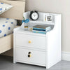 White Bedside Table Drawer Cabinet Small Side End Table Nightstand Storage Shelf