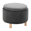 Ottoman Stool Footstool Coffee Table Side Table Velvet Wooden Pouffe Multi-Use